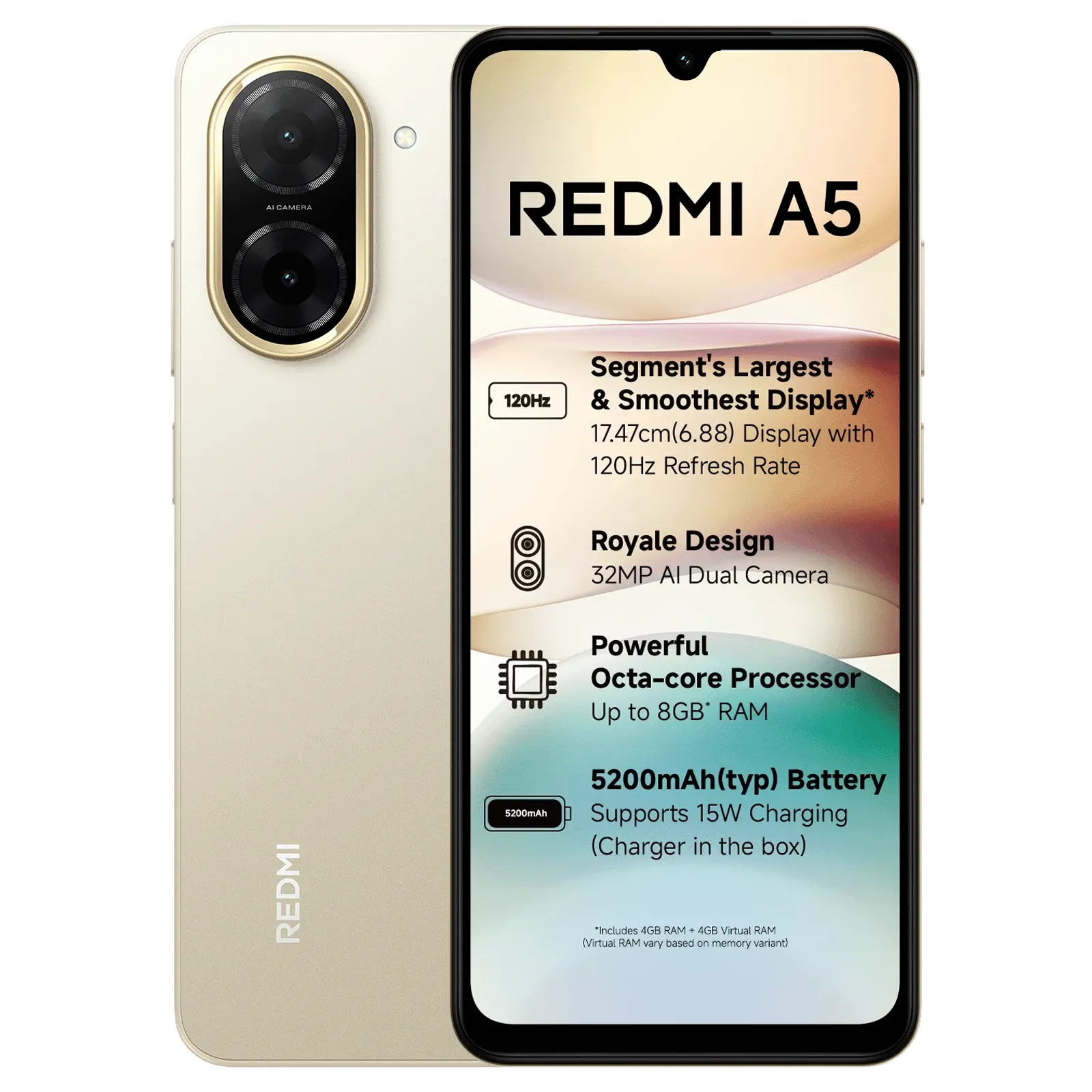 redmi a5 4g gold